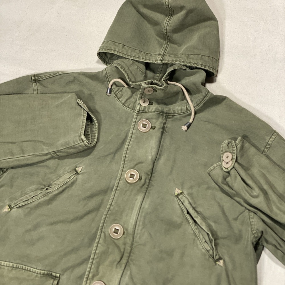 Free People Joshua Tree Utility Military Style Hooded Cotton Jacket Moss sz Sm - Picture 2 of 16
